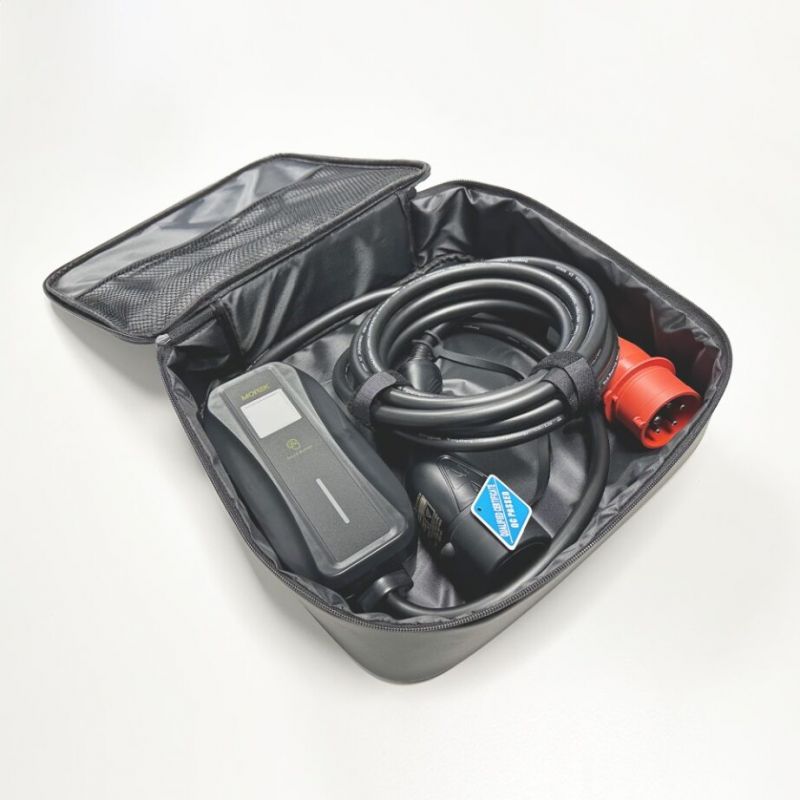 EVSE 11kW Adapteris 3P16A CEE ar somu, LCD displeju, 5m kabelis, Type 2 spraudnis