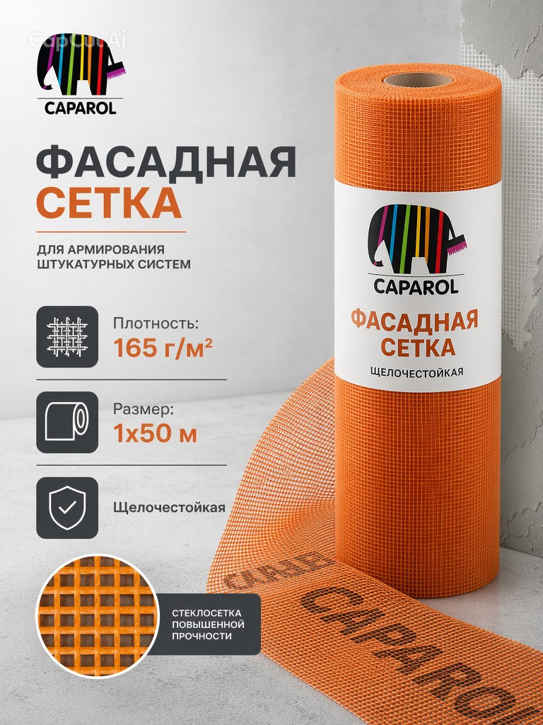 Caparol фасадная сетка 50м2/рул. (160г/м)